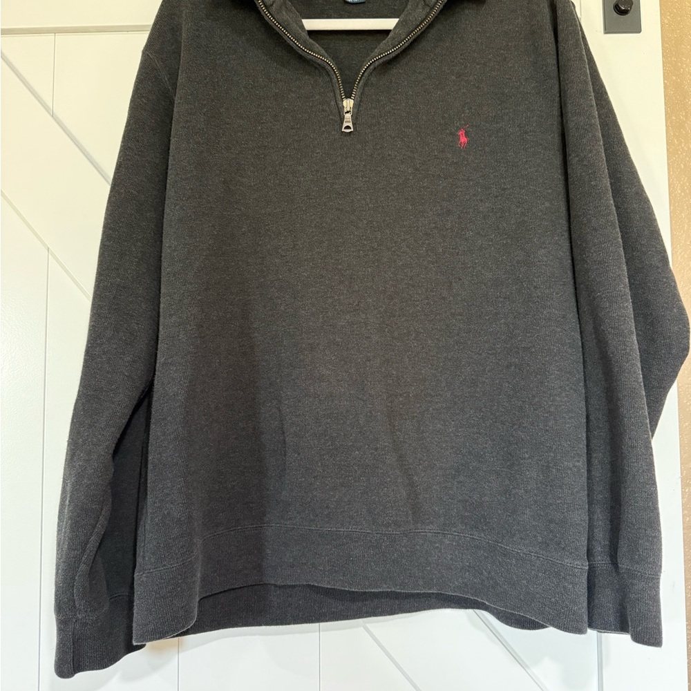 Ralph Lauren Men's Charcoal Zip-Up Sweater